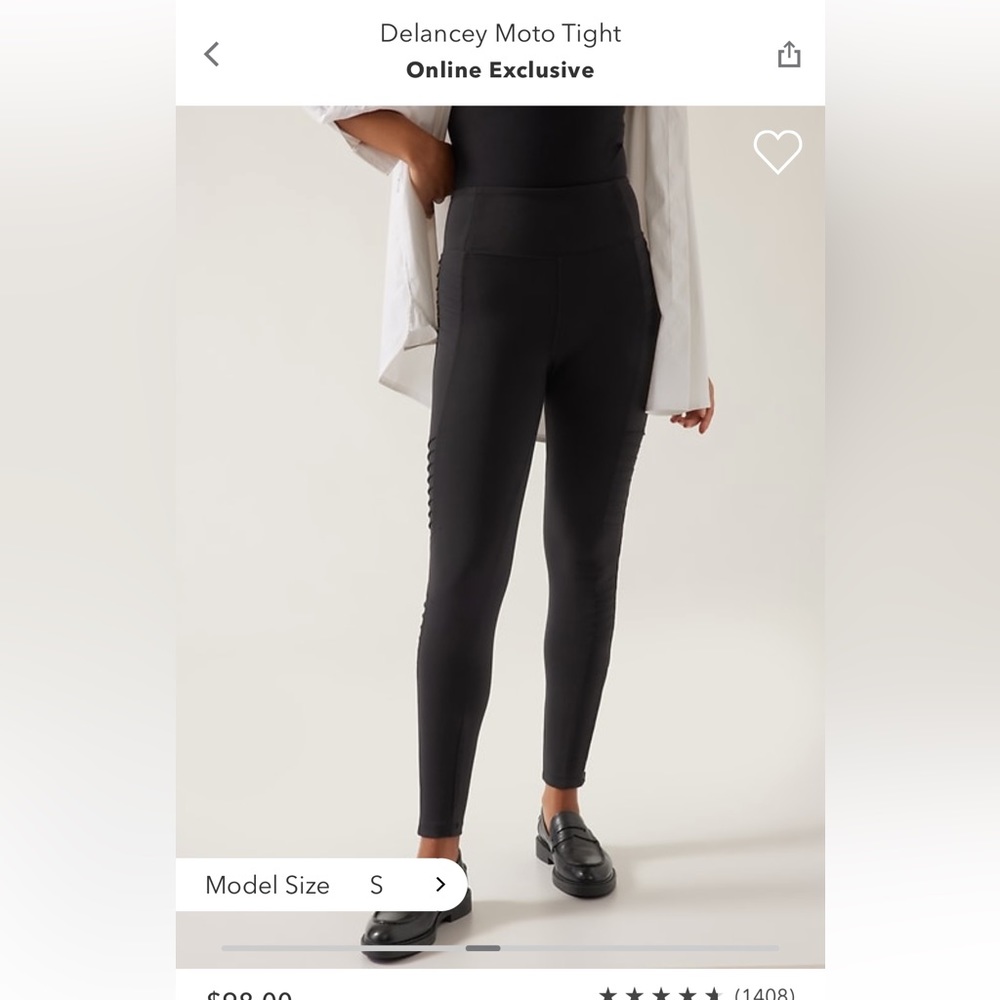 Athleta Delancey moto leggings xs petite